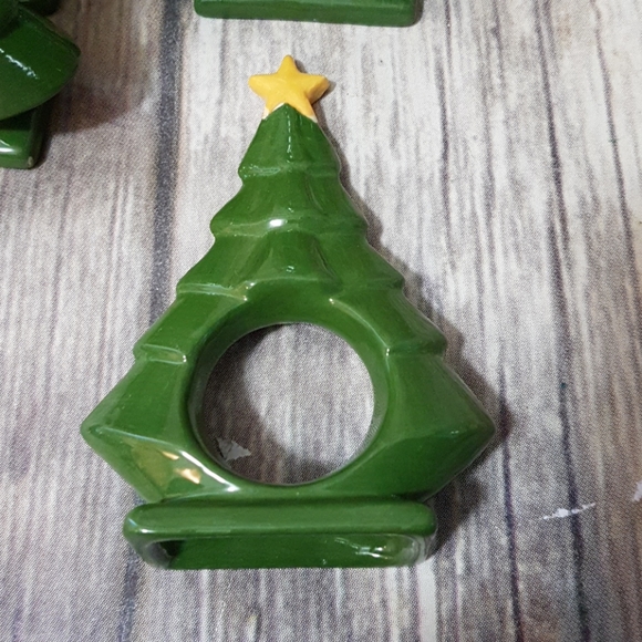 Set of 8 Christmas tree napkin rings - Picture 3 of 8